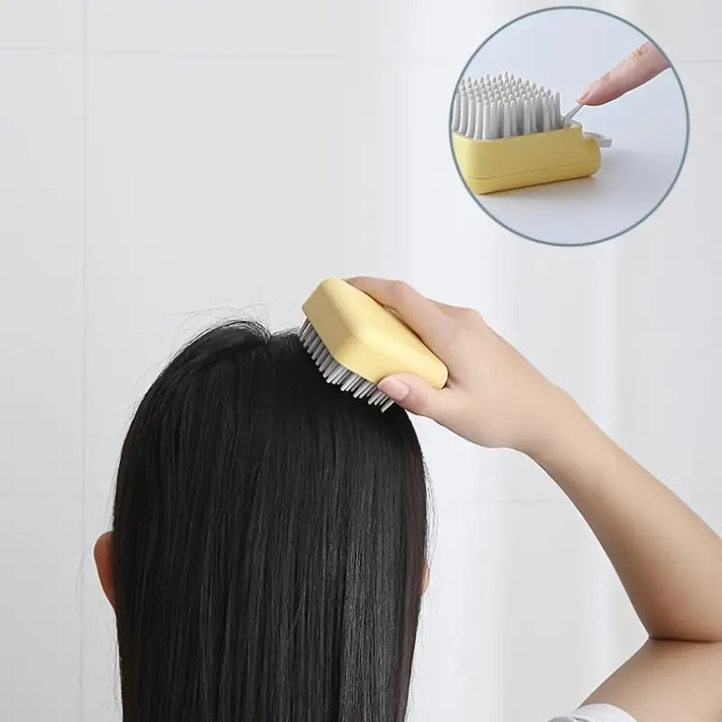 1pc Hair Scalp Massager Shampoo Brush, Wet And Dry Manual Head Scalp Massage Brush, Soft Silicone Bristles Care For The Scalp，Promote Hair Growth