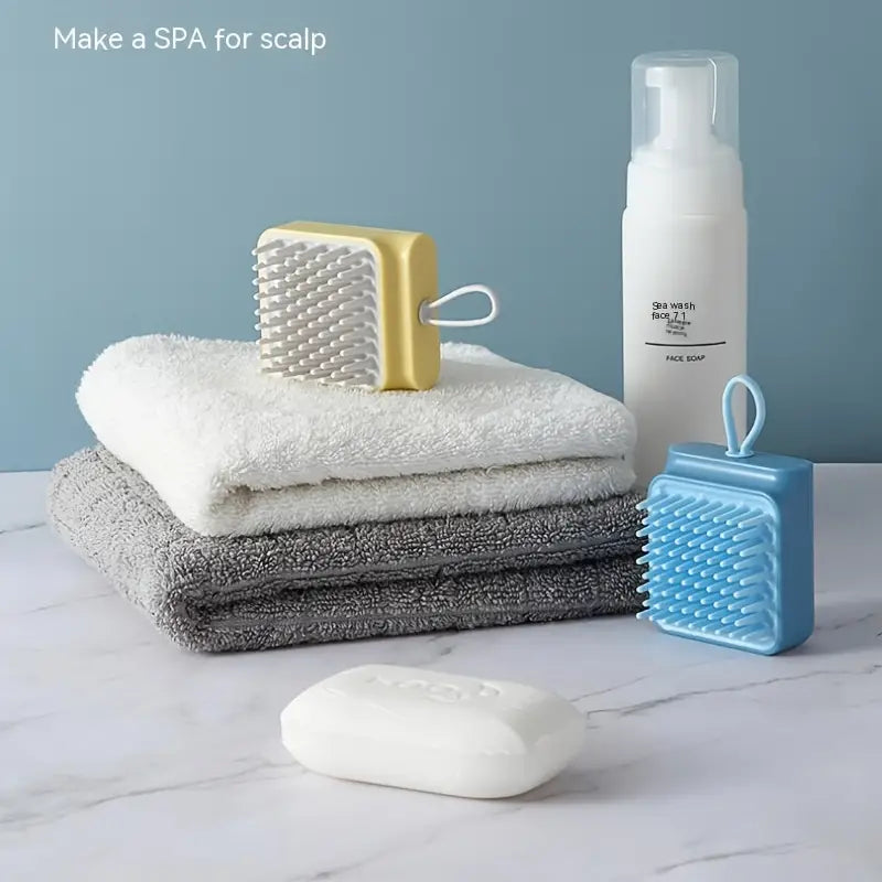 1pc Hair Scalp Massager Shampoo Brush, Wet And Dry Manual Head Scalp Massage Brush, Soft Silicone Bristles Care For The Scalp，Promote Hair Growth