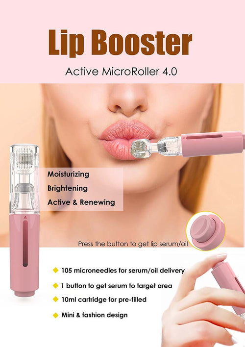 Derma Roller Titanium Needle Roller, Lip Roller, Beard Growth Roller, Beard Hair Growth Roller, Beard Treatment & Serum Applicator
